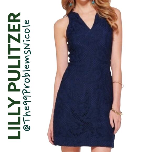 Lilly Pulitzer Blue Paisley lace dress - Picture 1 of 9